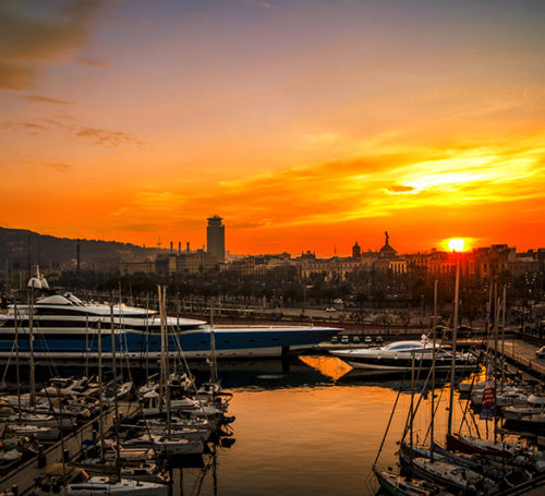 Sunset hunting in Marina Port Vell, Barcelona