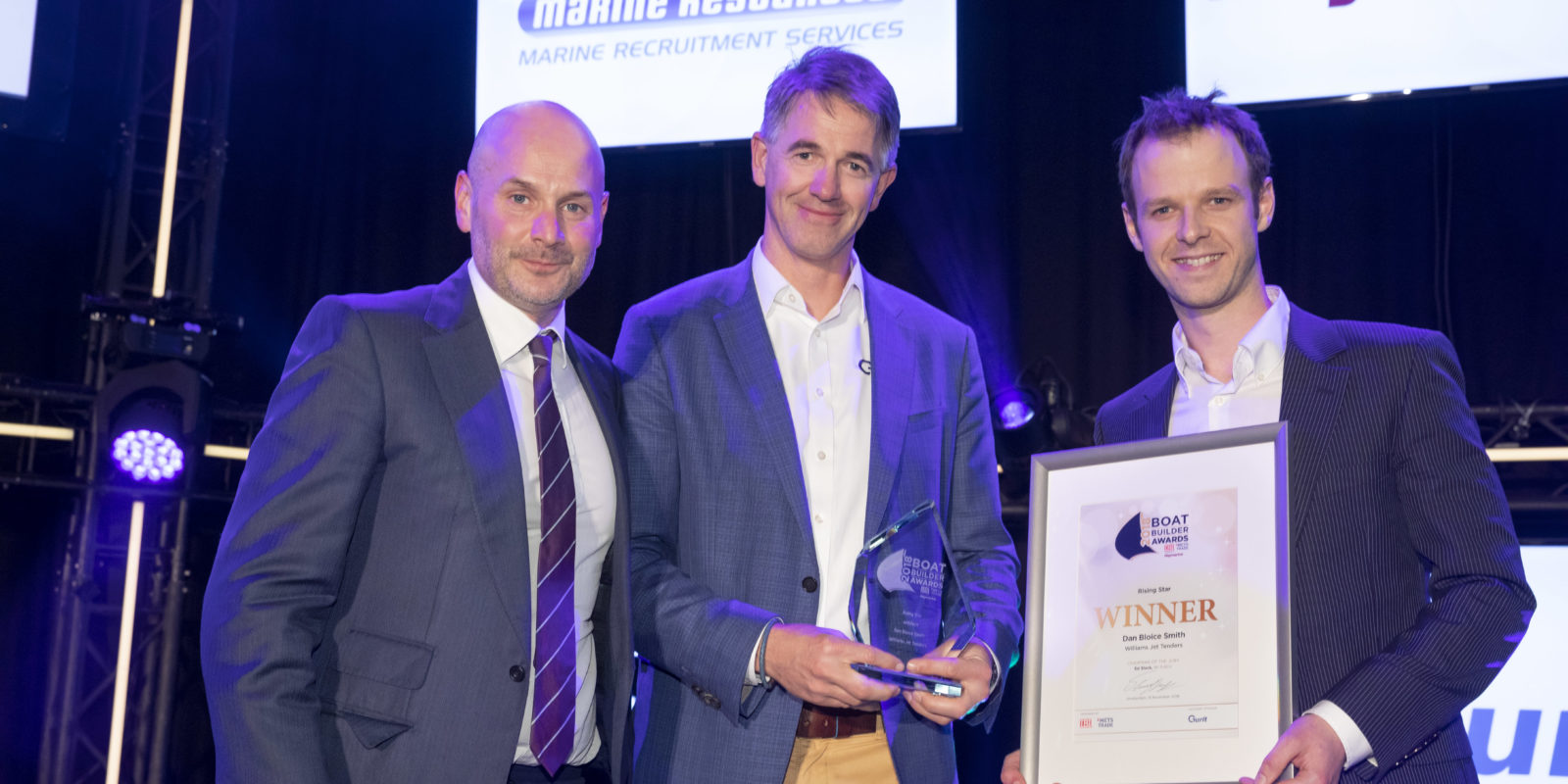 Williams celebrate winning inaugural award at the Boat Builder Awards